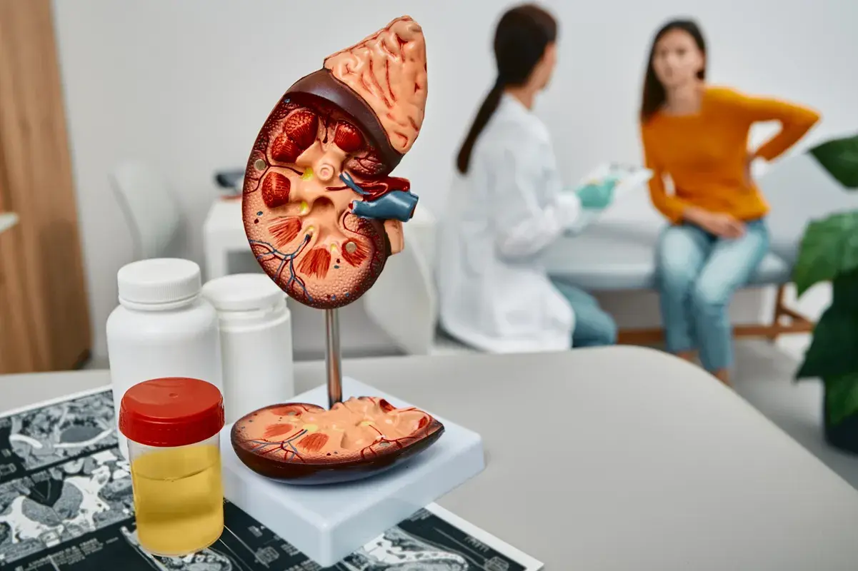 Doctor explaining kidney disease and kidney failure to patient